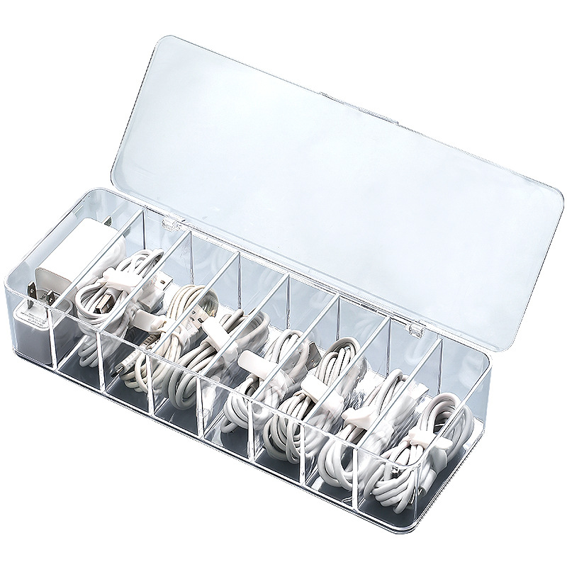 Organiseur de Câbles Magnétique FocusLab — 5 slots aimantés, aluminium brossé
